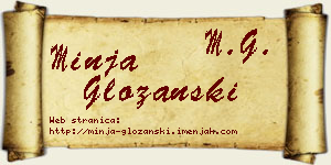 Minja Gložanski vizit kartica